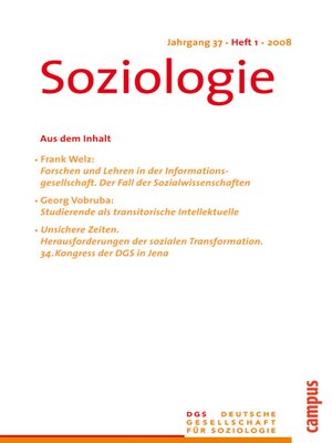 cover image of Soziologie 1.2008